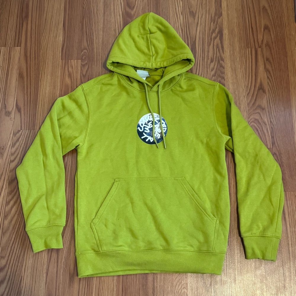H&M NWT Green Hoodie with Connected We Are All‎ Graphic Design Size Xs